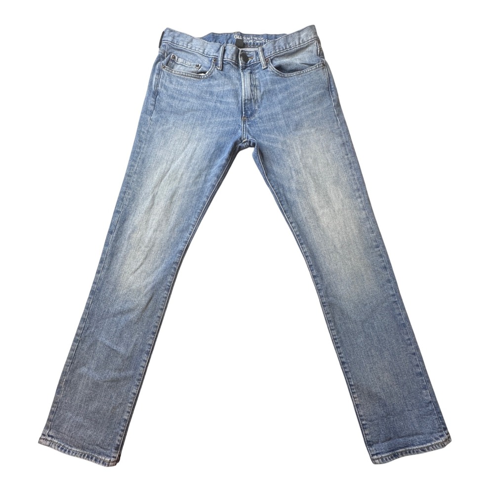 Gap Jeans Mens 32x32 (33x30) Blue Slim Stretch Denim Medium Wash Classic Pants